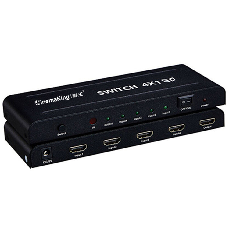 影王hdmi 4切1切换器HD-0401侧面